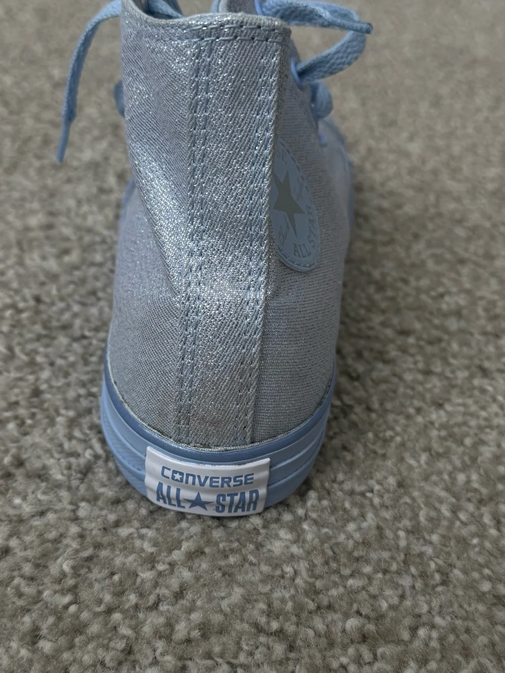 Converse Kids High-Top Sneakers in Shimmering Light Blue
